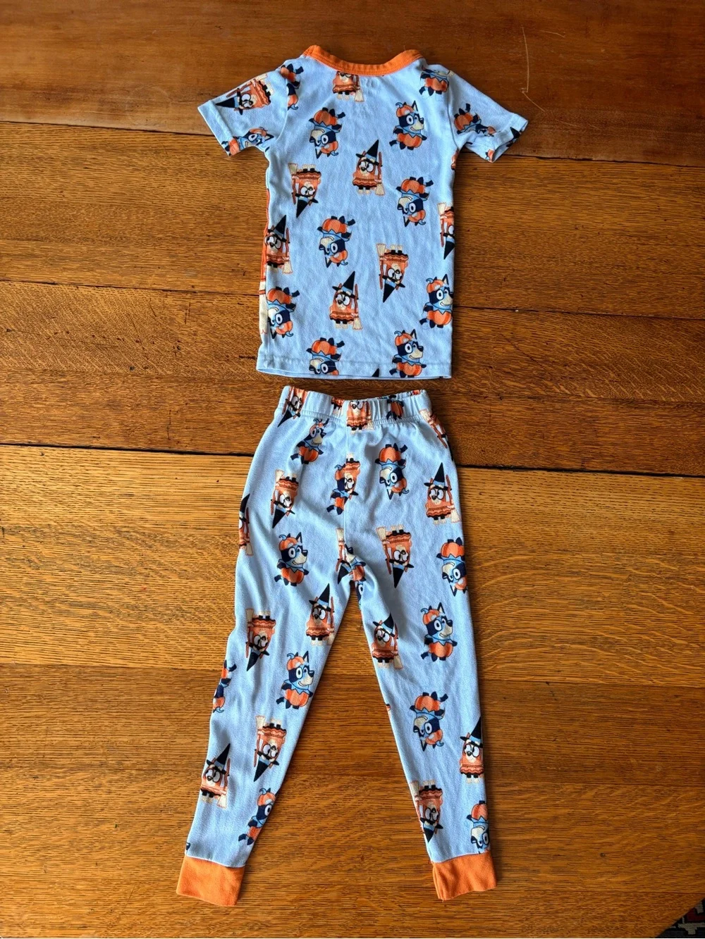 Kids Blue & Orange Halloween Matching Pajama Set
